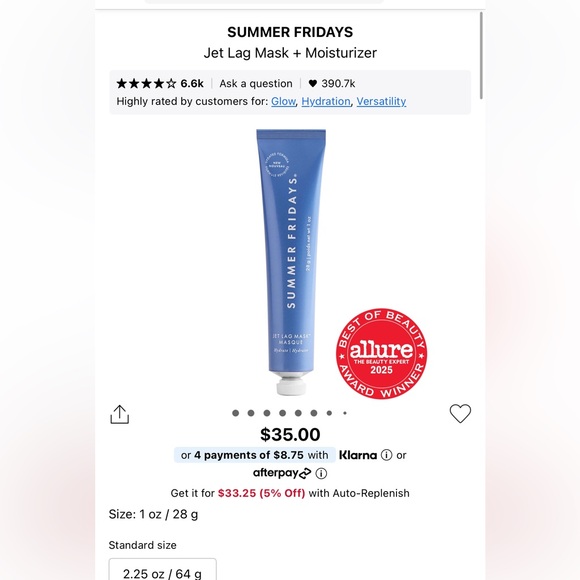 Brand new Summer Fridays Jet Lag Hydrating Mask Duo - Picture 3 of 5